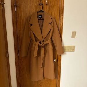 Express Tan Belted Trench Coat